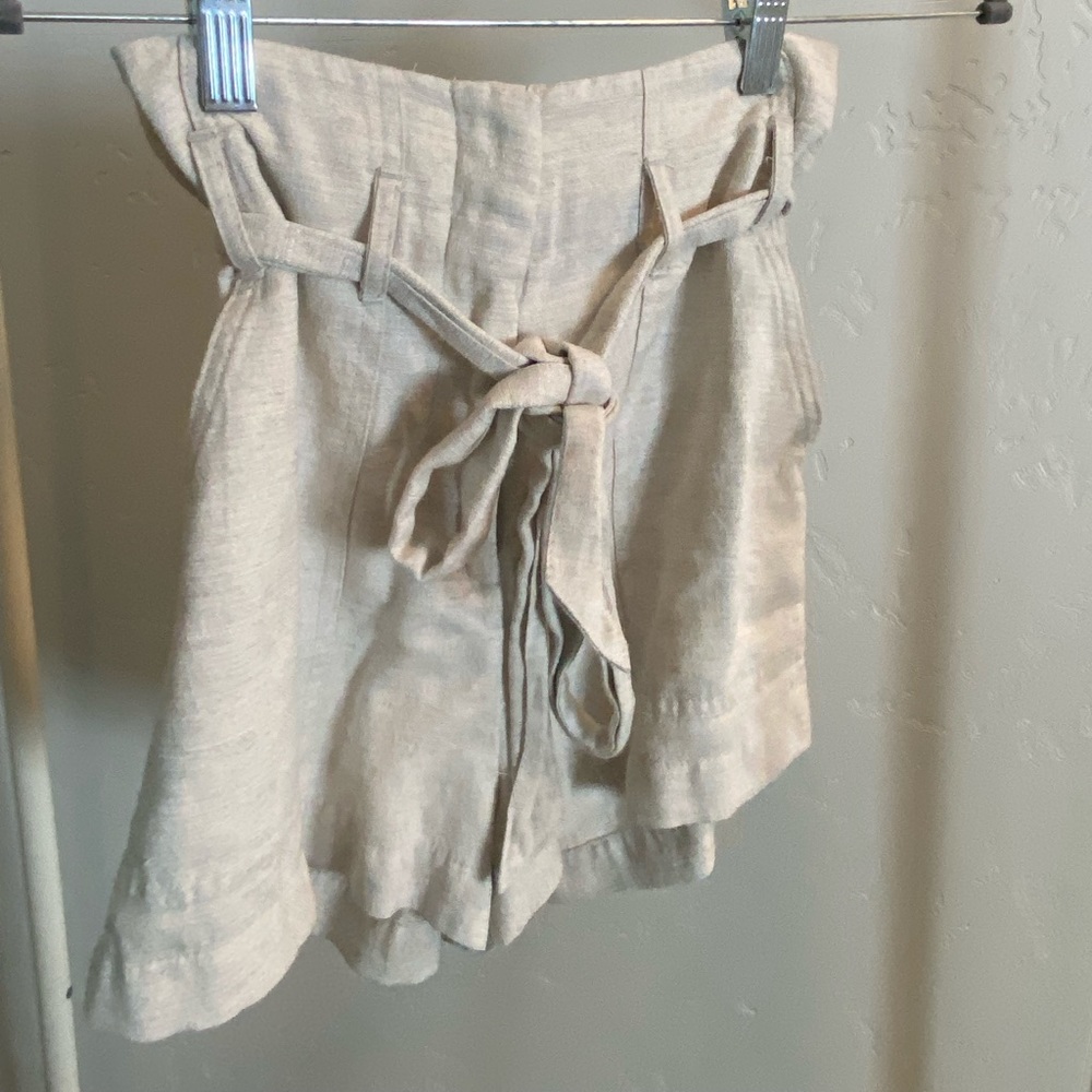 H&M Tan Linen Shorts with Tie